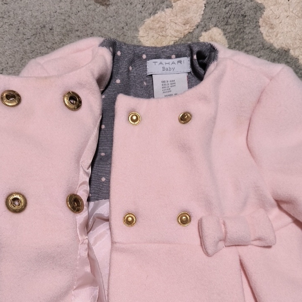 Pink Baby Coat with Gold Buttons - Picture 8 of 8